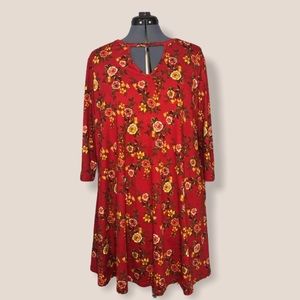 nine britton red floral dress